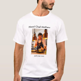 Chef kock tillsätt namn text manar köksbakverk t shirt