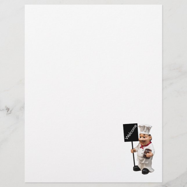 Chef-kock - WELCOME-menykort (Framsida)