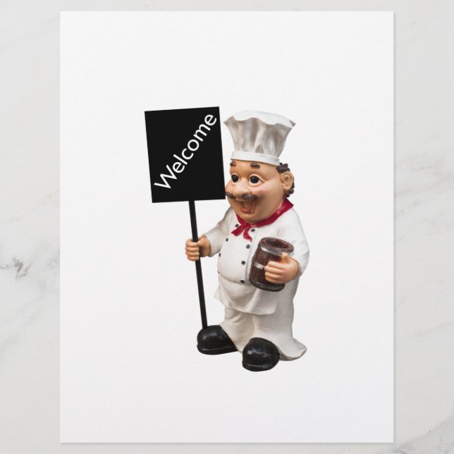 Chef-kock - WELCOME-menykort (Framsida)