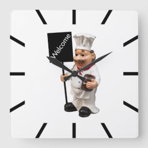 Chef-kock - WELCOME-menykort Fyrkantig Klocka
