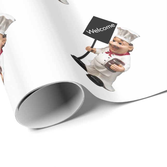Chef-kock - WELCOME-menykort Presentpapper (Rullad Hörn)