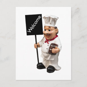 Chef-kock - WELCOME-menykort Vykort