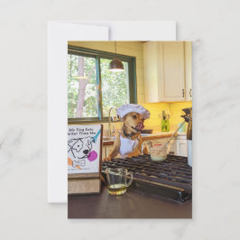 Chef lagar Rolig hund fotokort för bok Tack Kort
