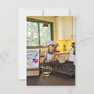 Chef lagar Rolig hund fotokort för bok Tack Kort