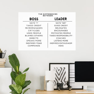 chef, ledare, skillnad poster
