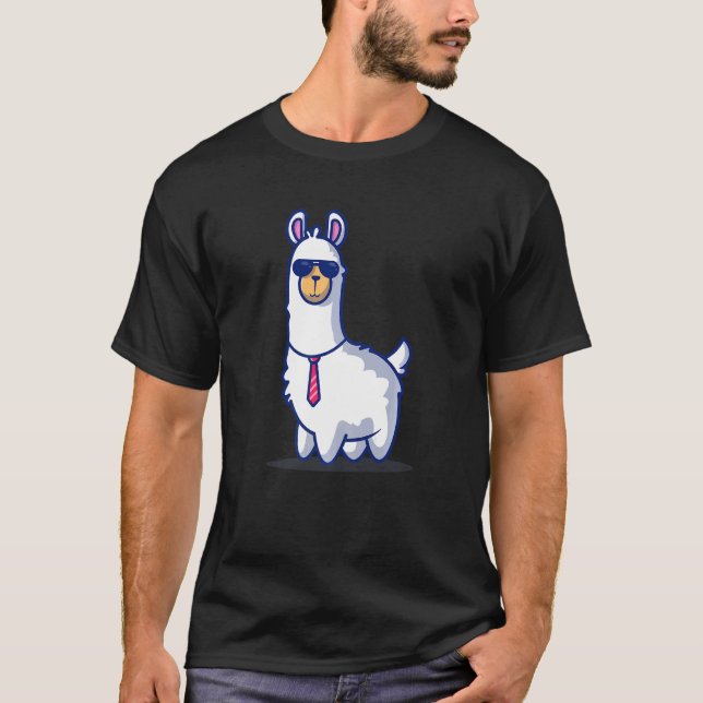 Chef Llama Alpaca Boy Kids T Shirt (Framsida)