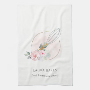 Chef Logotyp Kit ( Watercolor Blommigt  Kit) Kökshandduk