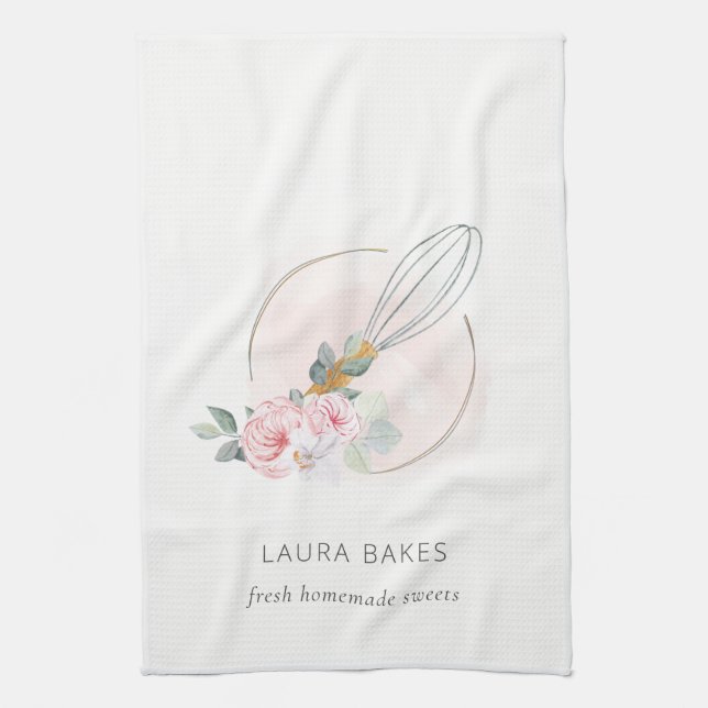 Chef Logotyp Kit ( Watercolor Blommigt  Kit) Kökshandduk (Vertikal)