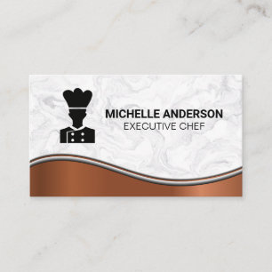Chef-Logotyp Marble Metallic Background Visitkort