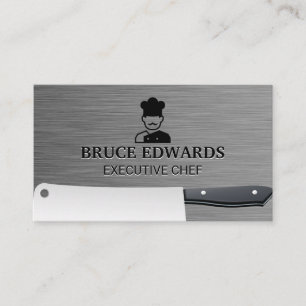 Chef-Logotyp Metallisk Butcher Knivar Visitkort