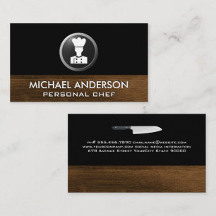 Chef-Logotyp Trä Trim Visitkort