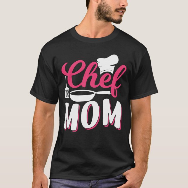 Chef Mamma Mor Cook Cooking retro T Shirt (Framsida)