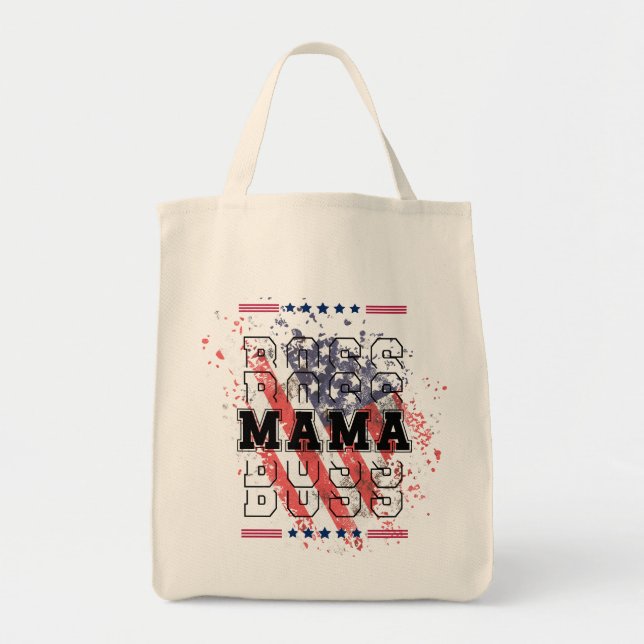 Chef Mamma Patriotic Tote | Strong Mamma Canvas Ba Tygkasse (Framsidan)