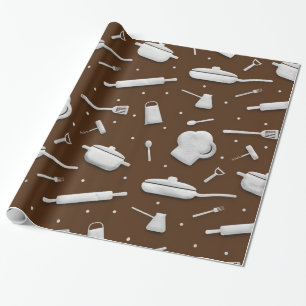 Chef Master Restaurang Kitchen Cooking Fork Brown Presentpapper