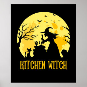 Chef matar halloween-gåva Kökshäxa Poster