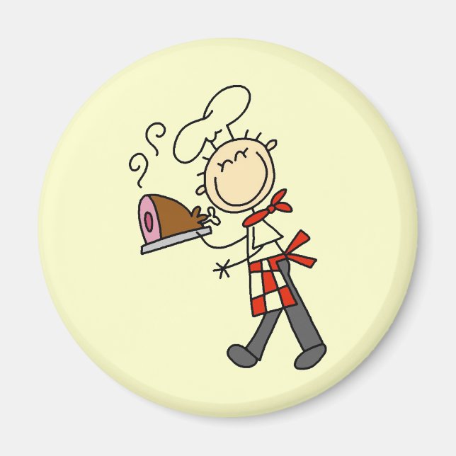 Chef med bakad ham magnet (Framsidan)