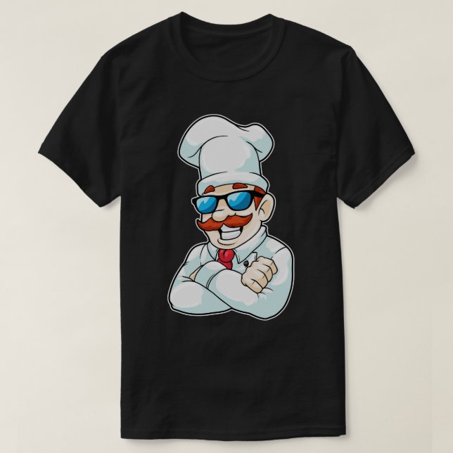 Chef med Chefs hat lustiga solglasögon T Shirt (Design framsida)