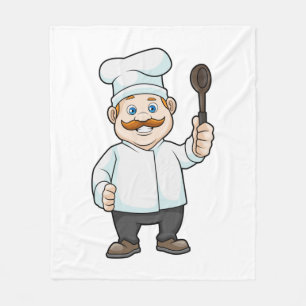 Chef med Chefs hatt och Soppa-sked Fleecefilt