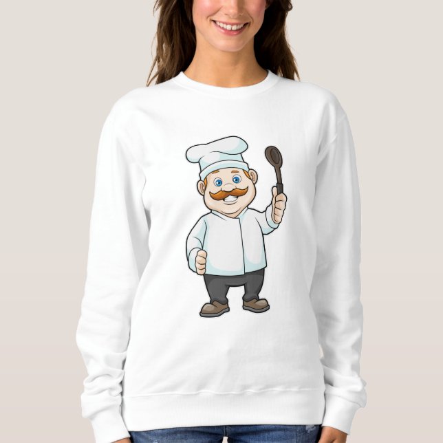 Chef med Chefs hatt och Soppa-sked T Shirt (Framsida)