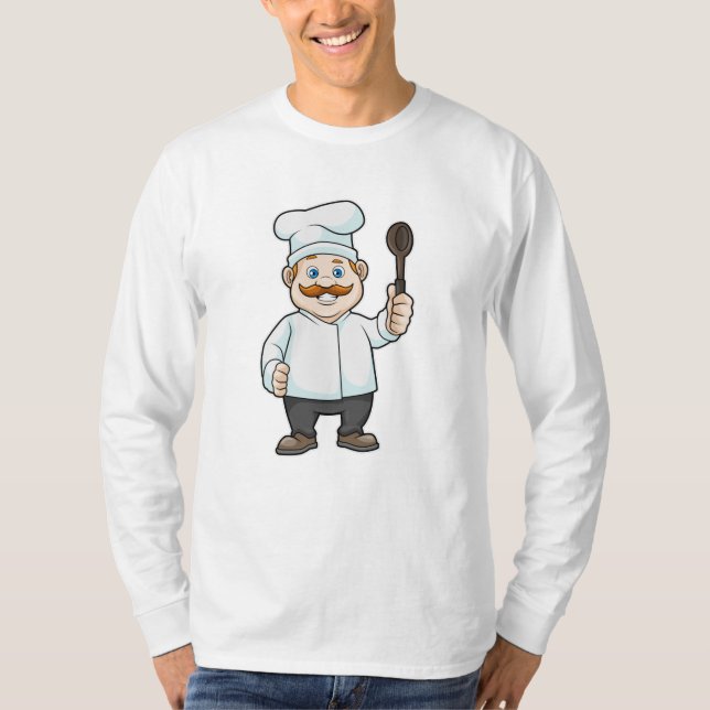 Chef med Chefs hatt och Soppa-sked T Shirt (Framsida)