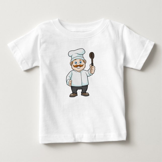 Chef med Chefs hatt och Soppa-sked T Shirt (Framsida)