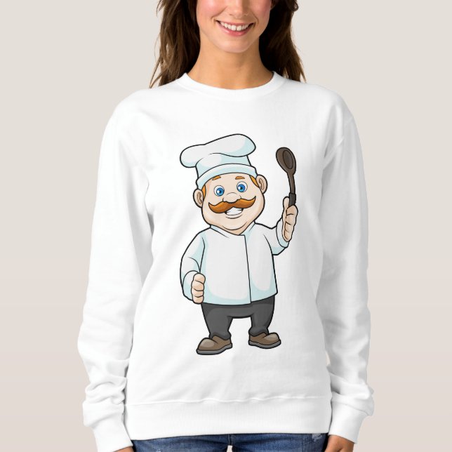 Chef med Chefs hatt och Soppa-sked T Shirt (Framsida)