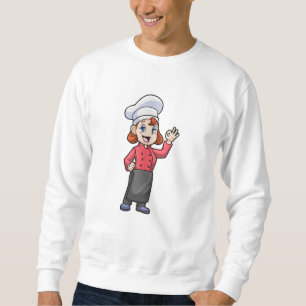 Chef med Cooking apron Lång Ärmad Tröja