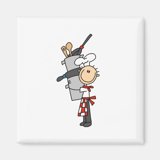 Chef med pots och Pans Magnets Magnet (Framsidan)