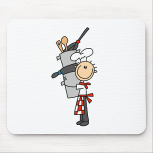 Chef med Pots och Pans Mousepad Musmatta