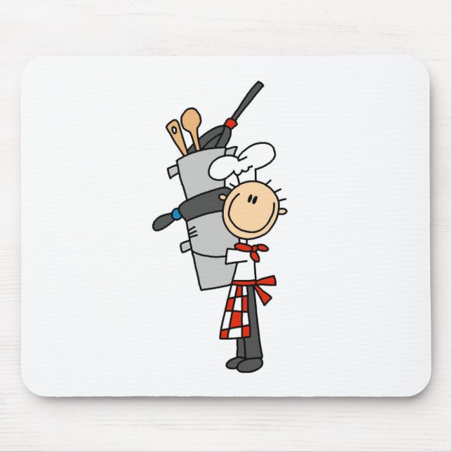 Chef med Pots och Pans Mousepad Musmatta (Framsidan)