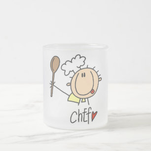 Chef med Spoon Tshirts och gåvor Frostad Glasmugg