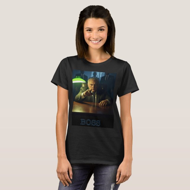 Chef med text kvinnor svart T-shirt (Hel framsida)