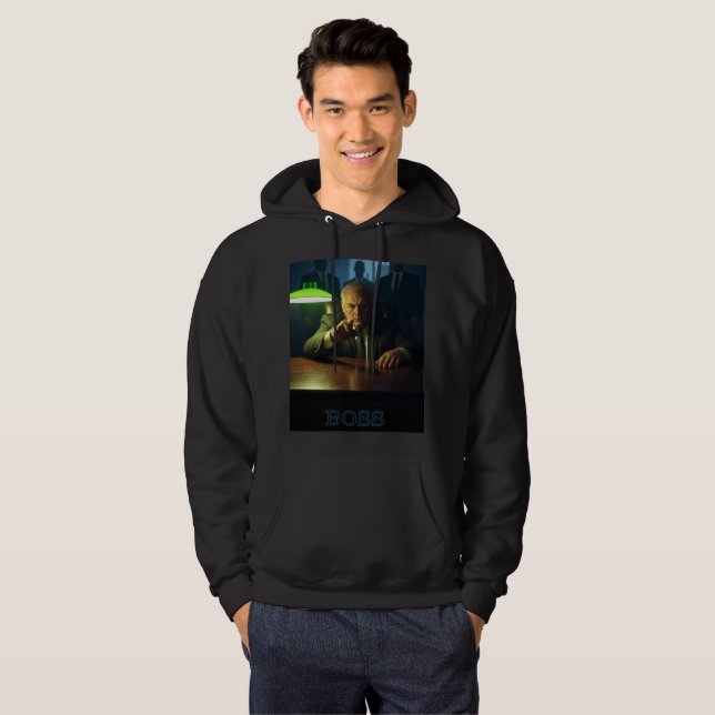 Chef med text manar Svart-hovskjorta Hoodie (Hel framsida)