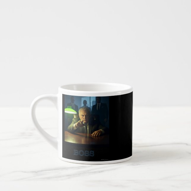 Chef med textespresso mugg på två sidor espressomugg (Vänster)