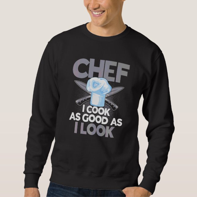 Chef mig för Bran när jag ser på kokning. Lång Ärmad Tröja (Framsida)