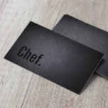 Chef Minimalist Black Typography Visitkort<br><div class="desc">Affärskortet professionell Black Out Chef.</div>