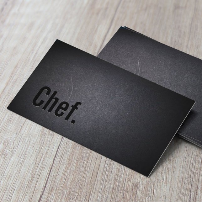 Chef Minimalist Black Typography Visitkort (Skapare uppladdad)