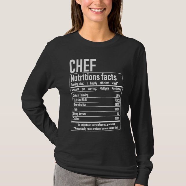 Chef Nutrition Facts  Culinary Cooking Cooker Outf T Shirt (Framsida)