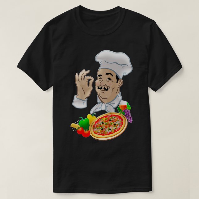 Chef och Big Italiana Pizza 1 T Shirt (Design framsida)