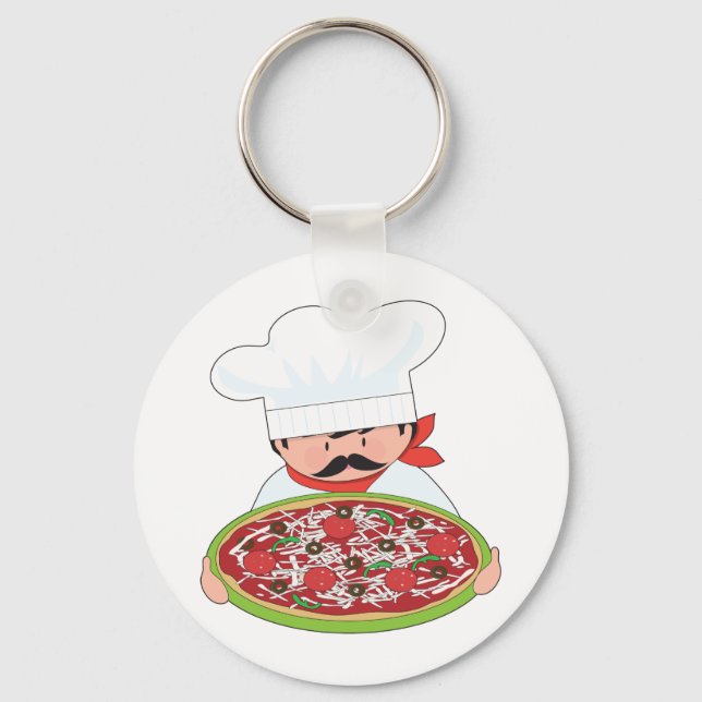 Chef och Pizza Nyckelring (Framsida)
