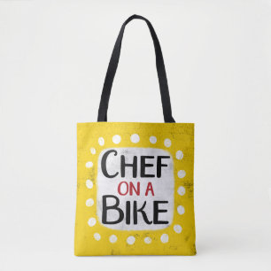 Chef på en Bike Tote Bag Tygkasse