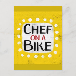 Chef på ett bike-vykort vykort