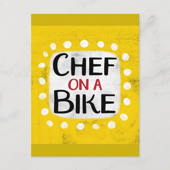 Chef på ett bike-vykort vykort (Framsida)