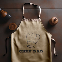 "Chef Pappa" Chefshatt Typografi Grillning Långt Förkläde