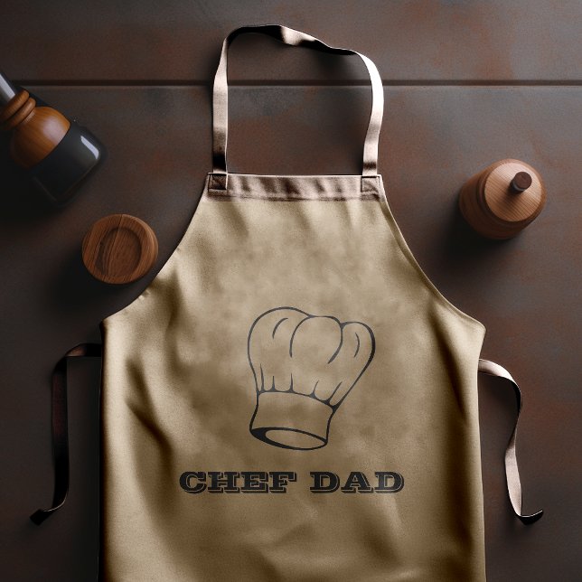 "Chef Pappa" Chefshatt Typografi Grillning Långt Förkläde (Skapare uppladdad)