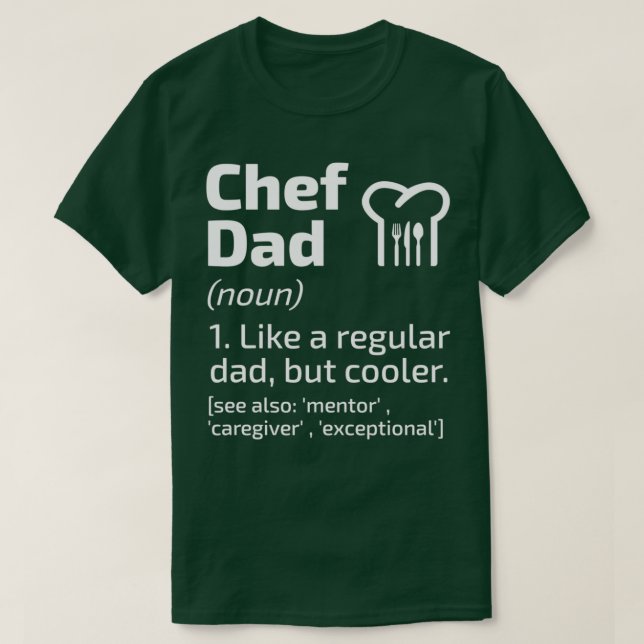 Chef Pappa Funny Definition Cook Cooking Älskare T Shirt (Design framsida)