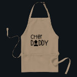 Chef Pappa Roligt Typography Chef Hat and Mustache Förkläde<br><div class="desc">Chef pappa Apron. Roligtens typografi med krympande bokstäver,  kock och mustasch. Underbarare gåva till pappa för fars dag eller när som helst.</div>