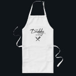 Chef Pappa Script Personlig pappa Långt Förkläde<br><div class="desc">Utformning för vår egen pappa som kärlek till barbeque åt oss,  "Chef pappa" är ett begrepp som vi användor hemma. Ge din egen "Chef pappa" med den här roligten och modern apron och anpassad design. Personlig med namn. Finns i andra färg. Underbar fars dag-gåva.</div>