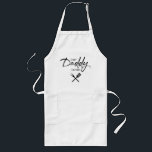 Chef Pappa Script Personlig pappa Långt Förkläde<br><div class="desc">Utformning för vår egen pappa som kärlek till barbeque åt oss,  "Chef pappa" är ett begrepp som vi användor hemma. Ge din egen "Chef pappa" med den här roligten och modern apron och anpassad design. Personlig med namn. Finns i andra färg. Underbar fars dag-gåva.</div>