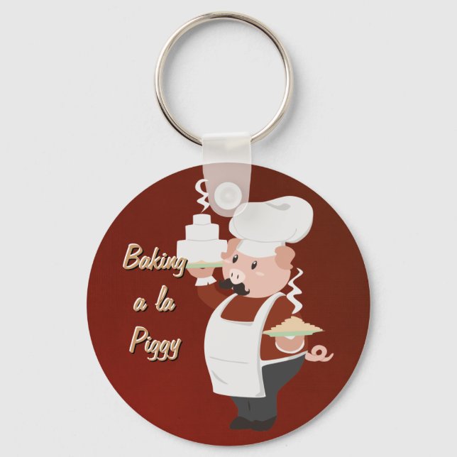 Chef Piggy Keychain Nyckelring (Framsida)